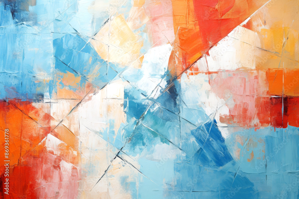 Abstract Colorful Geometric Oil Painting Abstract Colorful Geometric Oil Painting