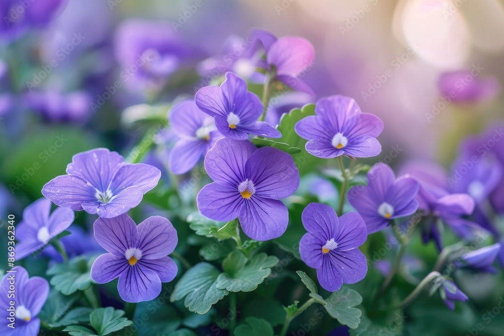 Close-up of vibrant violet flowers with detailed petals and a stunning deep purple hue. Close-up of vibrant violet flowers with detailed petals and a stunning deep purple hue.