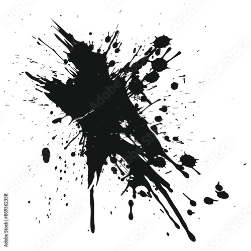 Grunge black ink paint splash illustration vector design