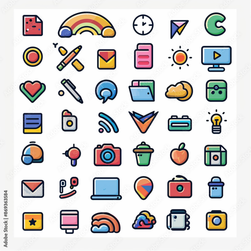 set of icons for web and applications set of icons for web and applications