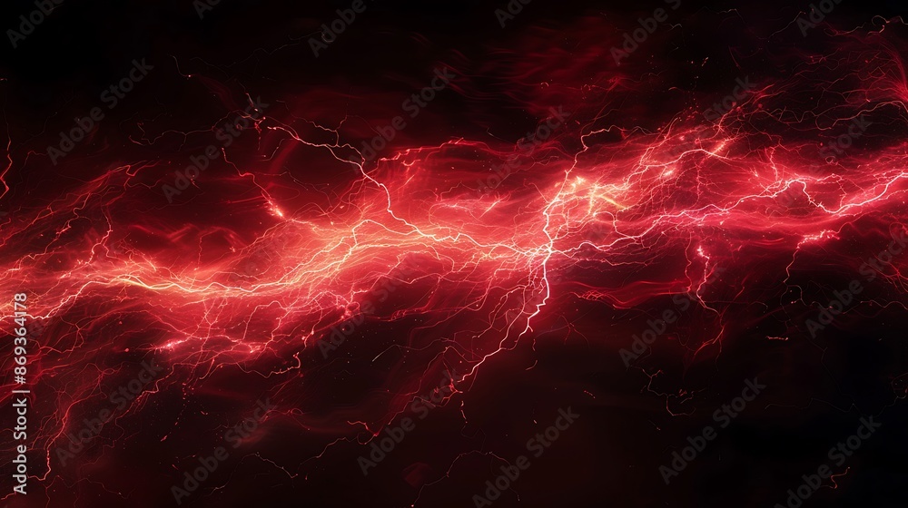 Red lightning, red energy background, abstract background, simple