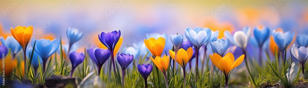 Design a sleek and sharp image of a spring flower background showcasing a variety of blossoms in full bloom Design a sleek and sharp image of a spring flower background showcasing a variety of blossoms in full bloom