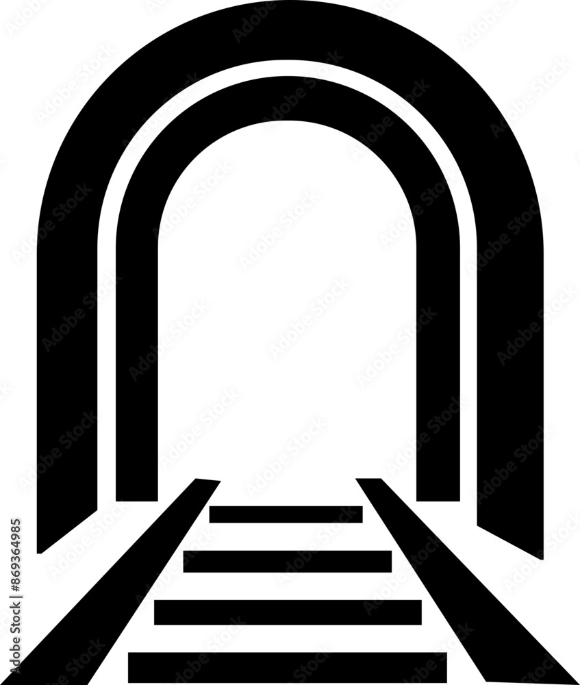 Tunnel sign multi series style icon. Fill vector of railway warning icon for website or mobile application. Highway road, automobile bridge, transport infrastructure on transparent background. Tunnel sign multi series style icon. Fill vector of railway warning icon for website or mobile application. Highway road, automobile bridge, transport infrastructure on transparent background.