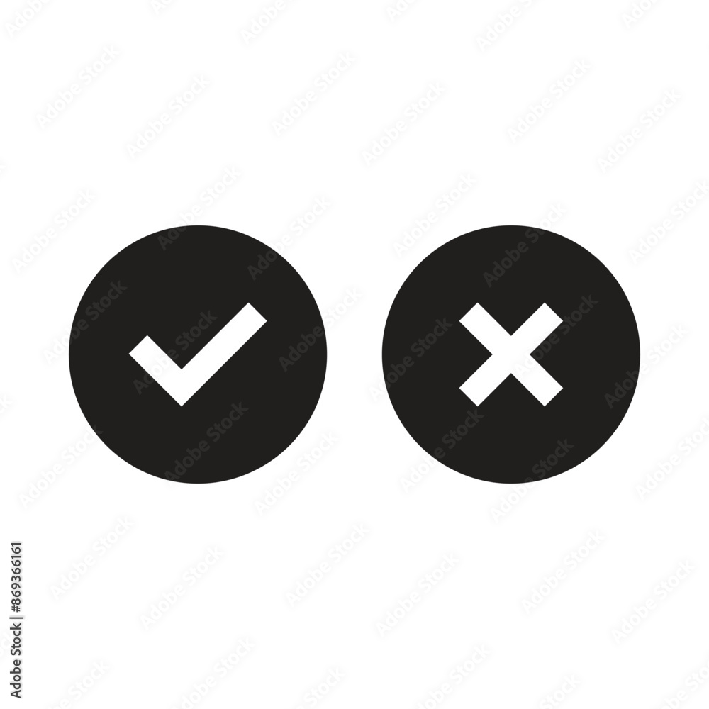 tick cross vector icons, right and wrong, check mark and cross mark tick cross vector icons, right and wrong, check mark and cross mark