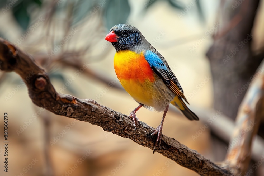 Colorful bird perched on branch in natural setting Colorful bird perched on branch in natural setting