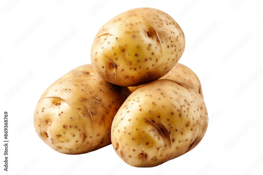 Unpeeled yellow potatoes isolated on a white background. Unpeeled yellow potatoes isolated on a white background.