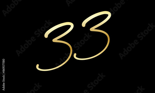  Number Gold Casual Modern Logo