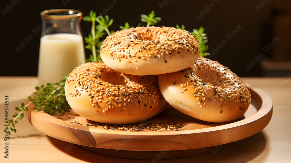 Bread bagel food photography background poster Bread bagel food photography background poster