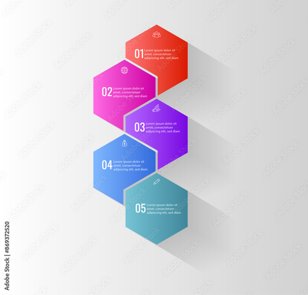 Business Infographic design template Vector with icons and 5 four options or steps. Can be used for process diagram, presentations, workflow layout, banner, flow chart, info graph Business Infographic design template Vector with icons and 5 four options or steps. Can be used for process diagram, presentations, workflow layout, banner, flow chart, info graph