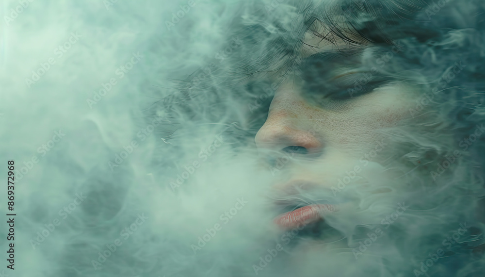 Depression is a suffocating fog: Visualize a thick fog enveloping a person, symbolizing the feeling of being overwhelmed and suffocated by depression Depression is a suffocating fog: Visualize a thick fog enveloping a person, symbolizing the feeling of being overwhelmed and suffocated by depression