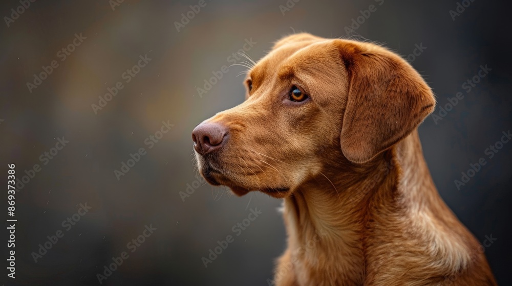 A brown dog with big, expressive eyes looks intently to the side. The dog's fur is soft and fluffy. The background is blurred. A brown dog with big, expressive eyes looks intently to the side. The dog's fur is soft and fluffy. The background is blurred.