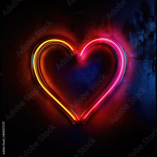 heart on black background