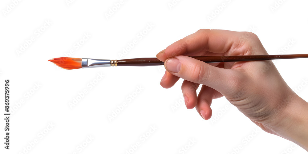 A brush in the hands of an artist A brush in the hands of an artist