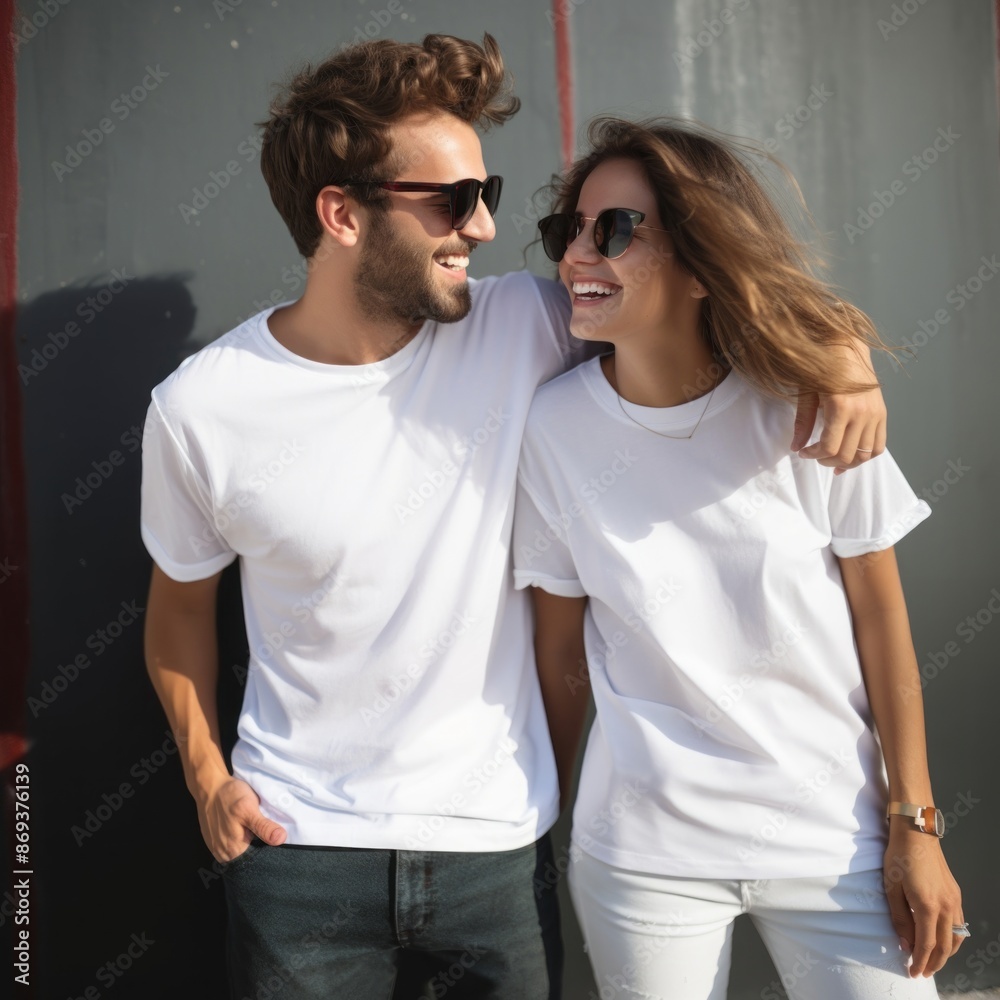 Fototapeta premium T-shirt sunglasses outdoors hipster.
