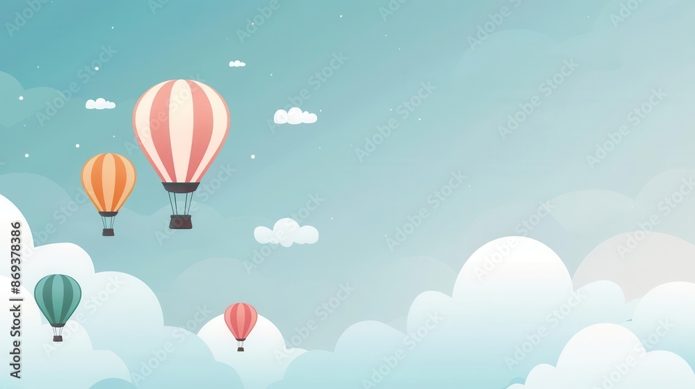 Obraz premium Hot air balloon festival, colorful balloons, flat design illustration