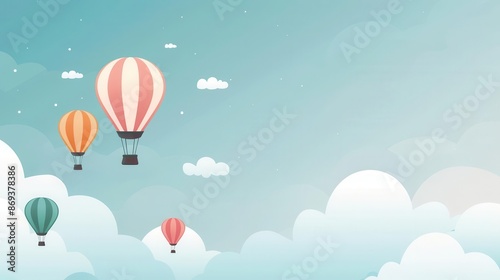 Wallpaper Mural Hot air balloon festival, colorful balloons, flat design illustration Torontodigital.ca