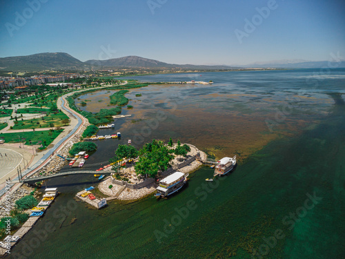 Drone shot of Beysehir Lake photo