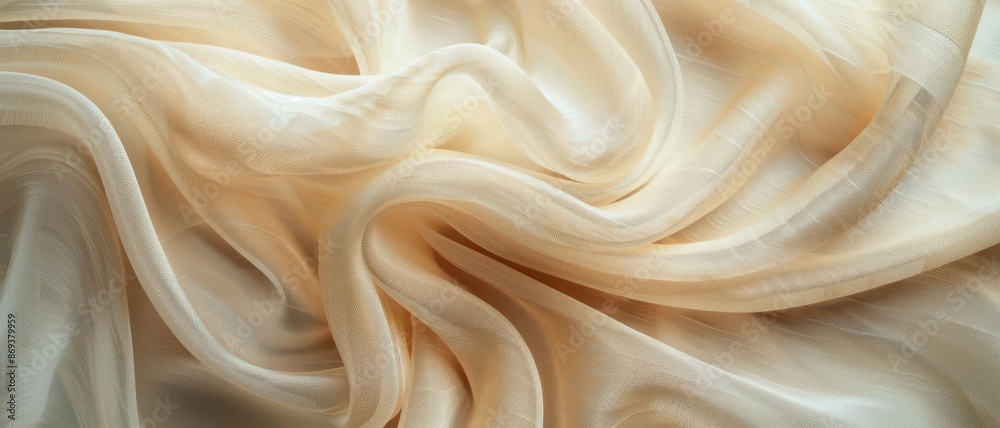 Soft, pale fabric draped elegantly showcasing intricate textures and fine details Soft, pale fabric draped elegantly showcasing intricate textures and fine details