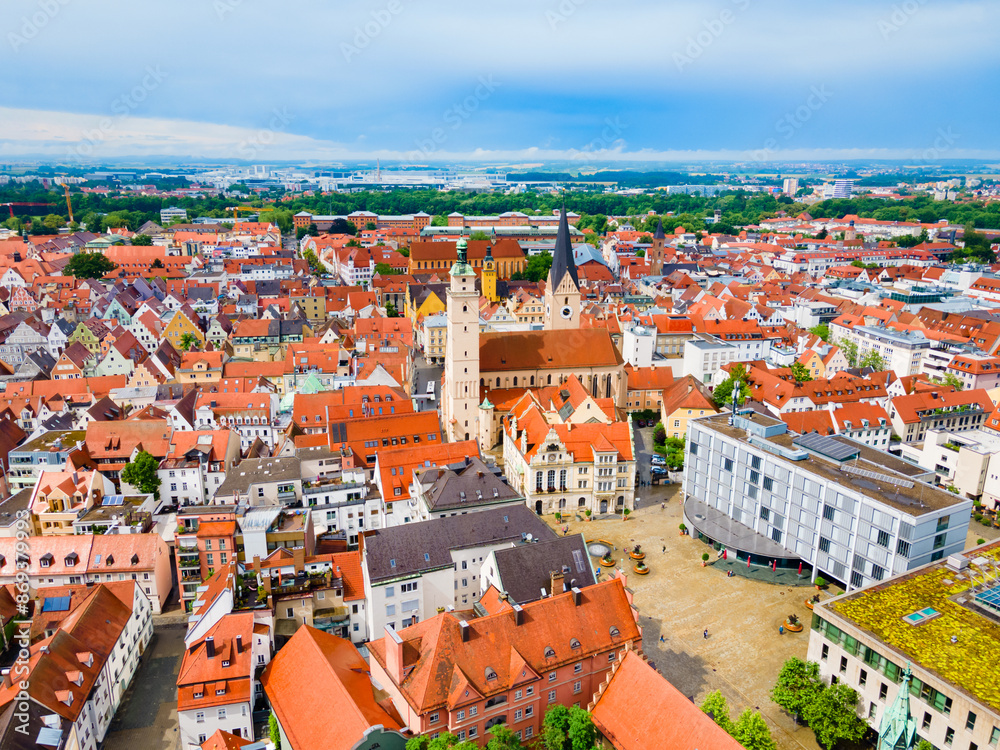 Ingolstadt old town aerial panoramic view
