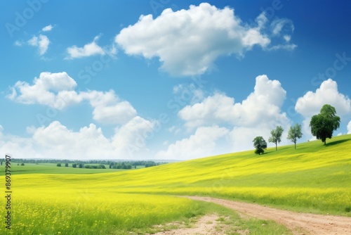 Fototapeta Naklejka Na Ścianę i Meble -  Countryside landscape grassland outdoors.