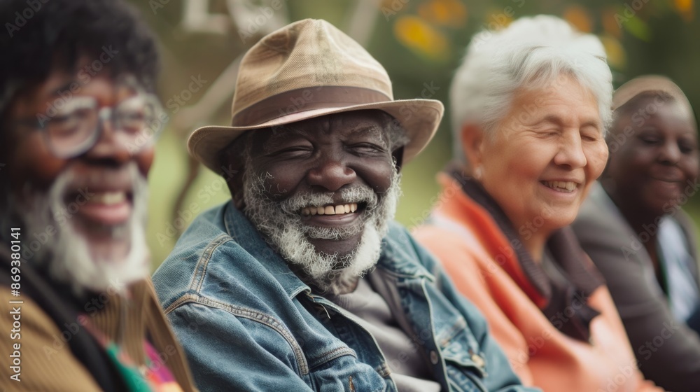 Elderly engaging in community gathering, sharing stories and smiles realistic image Elderly engaging in community gathering, sharing stories and smiles realistic image