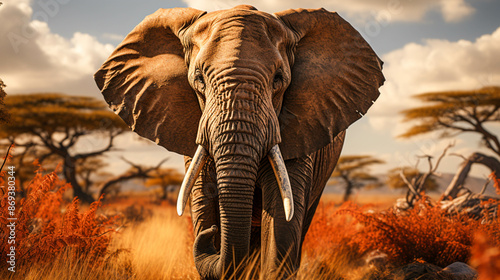 elephant walking through tranquil wilderness area