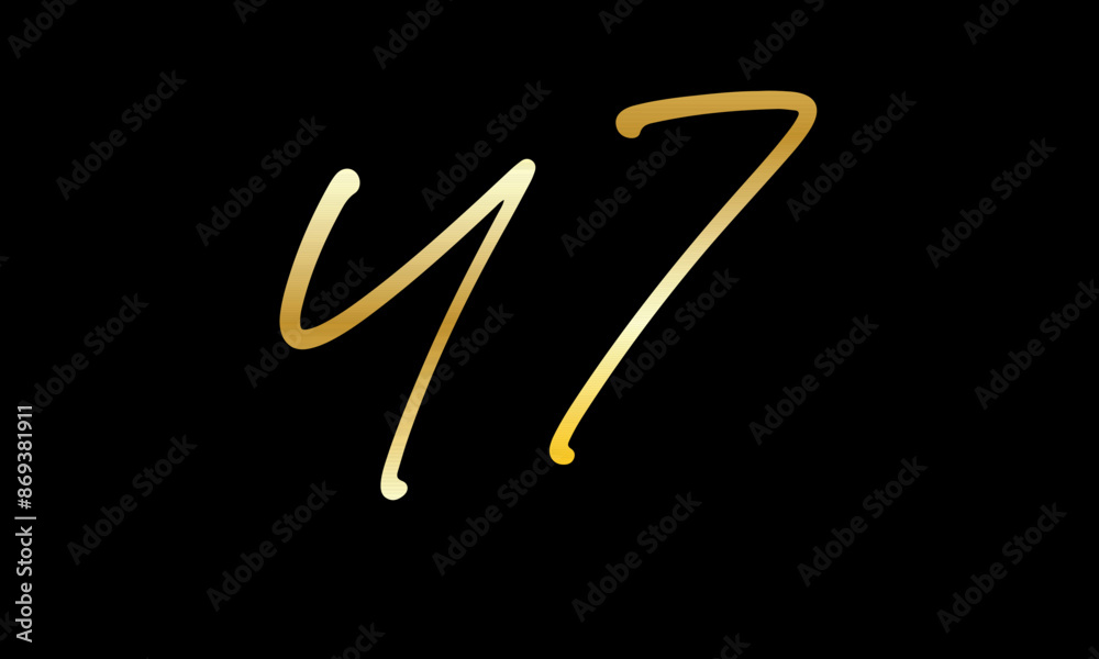 Number Gold Casual Modern Logo Number Gold Casual Modern Logo