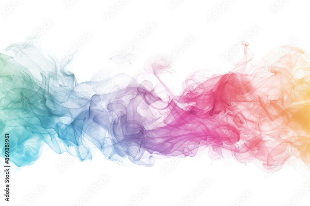 Fototapeta premium Soft Colorful Smoke Swirls in Rainbow Shades