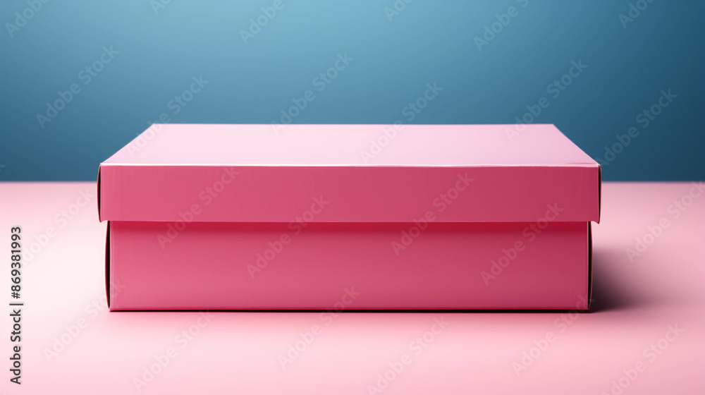 Empty cardboard open box on light pink Empty cardboard open box on light pink
