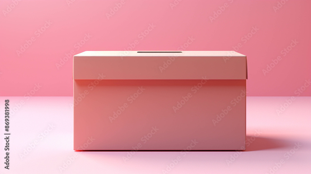 Empty cardboard open box on light pink Empty cardboard open box on light pink