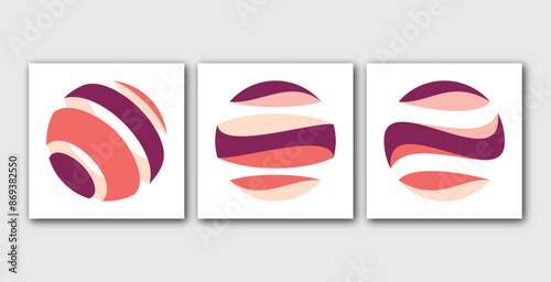 Globe and Sphere logo Design set