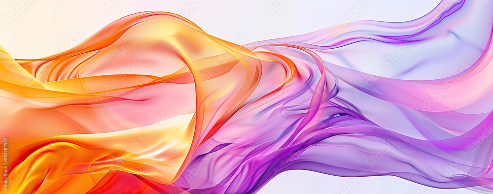 Abstract flowing fabric in vibrant orange and purple hues. Abstract flowing fabric in vibrant orange and purple hues.