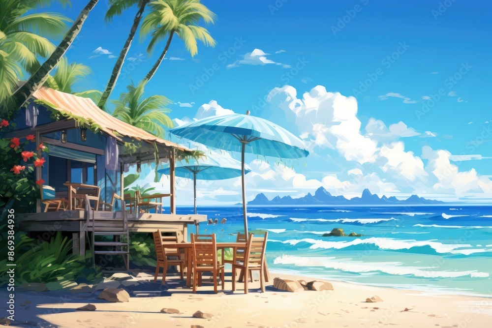 Summer beach sea architecture.