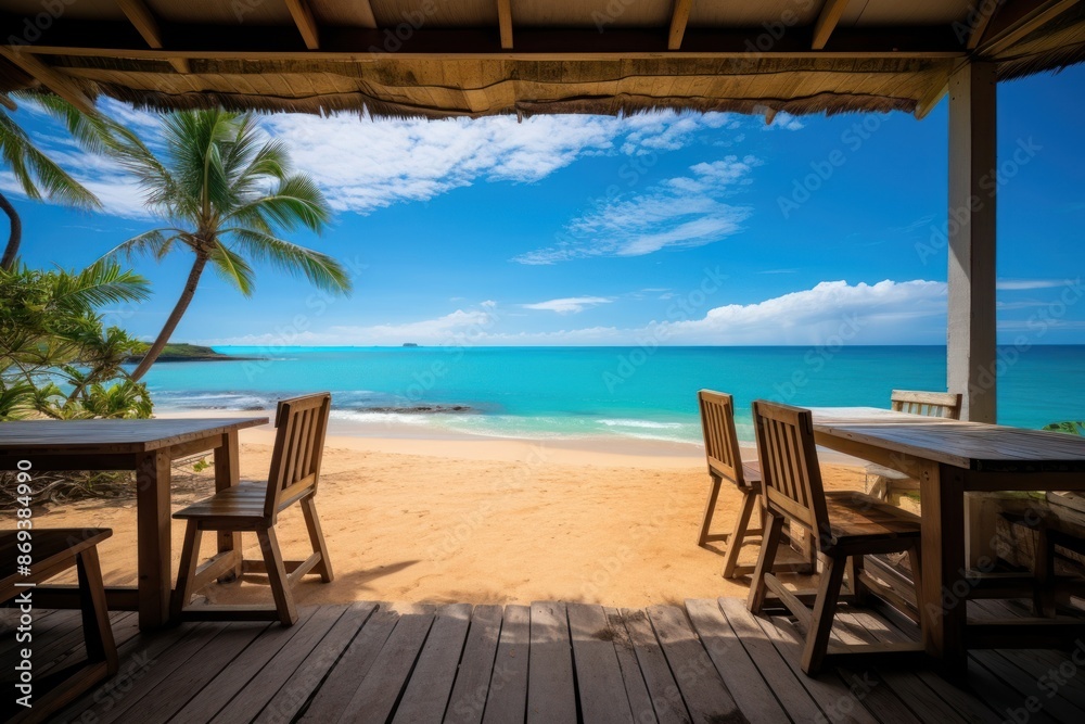 Fototapeta premium Summer beach sea sky.