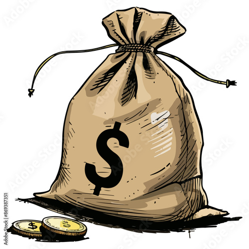 Money bag with dollar sign illustration