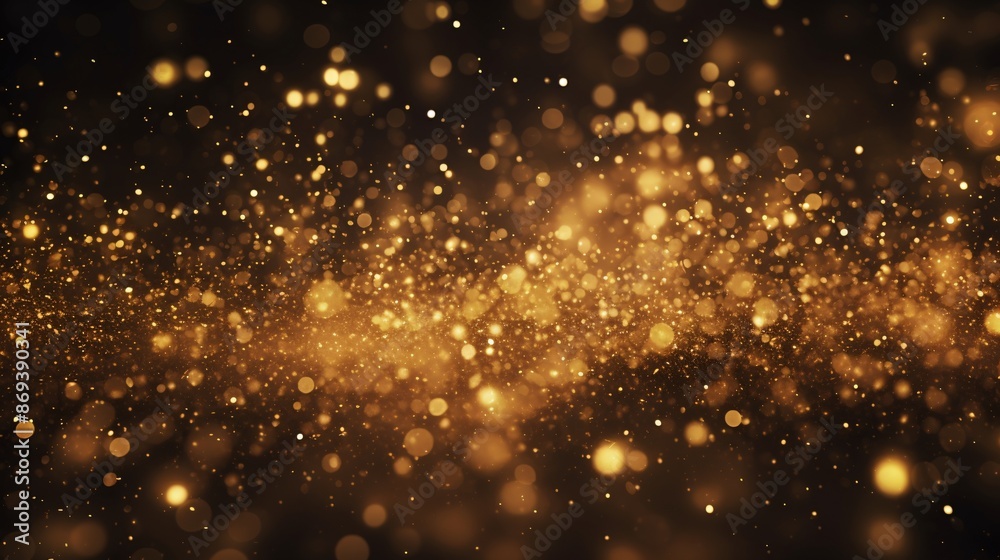 Glamorous golden lights falling in an artistic arrangement. Glamorous golden lights falling in an artistic arrangement.