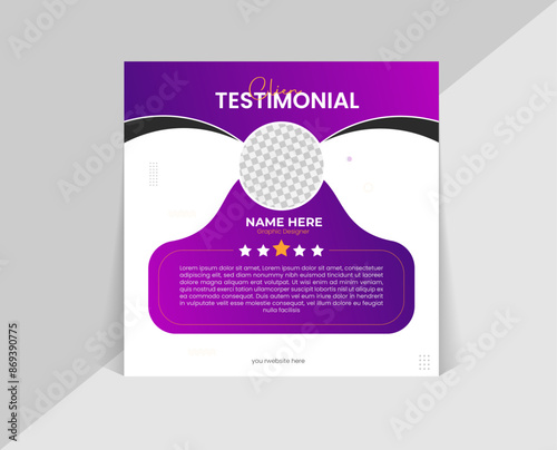 customer feedback or client testimonial template design,
social media post design client review, 