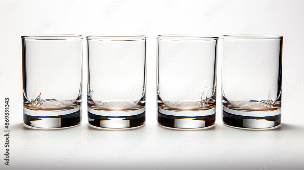 Empty transparent glasses on white Empty transparent glasses on white