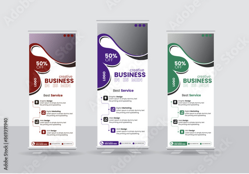 Corporate Rollup Banner Template Design For Business, pullup banner design, new advertising banner 
