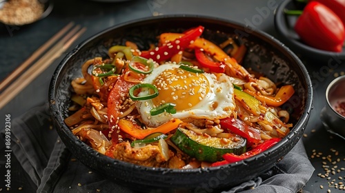 Spicy Asian Noodles with Fried Egg