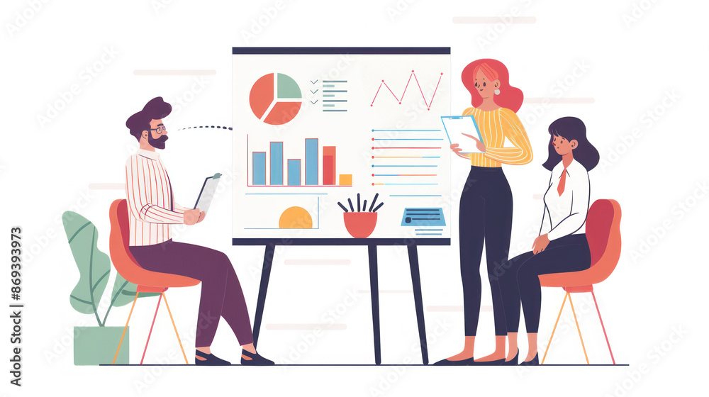Health insurance agent giving a presentation to a small business Health insurance agent giving a presentation to a small business