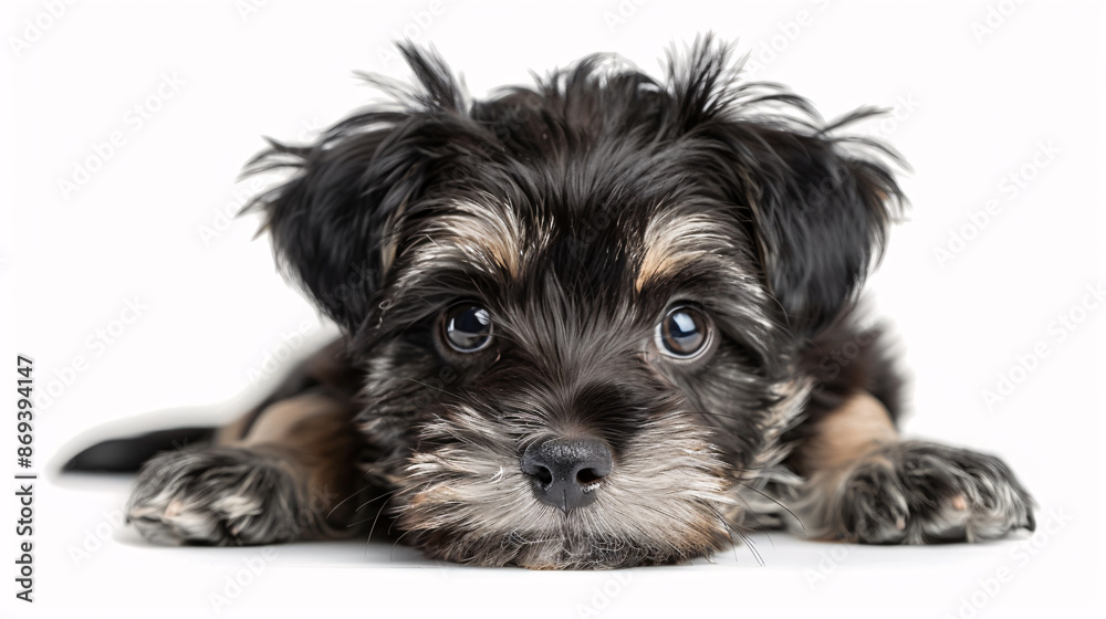 Fluffy portrait of a cute puppy dog isolated on a clear PNG background Fluffy portrait of a cute puppy dog isolated on a clear PNG background