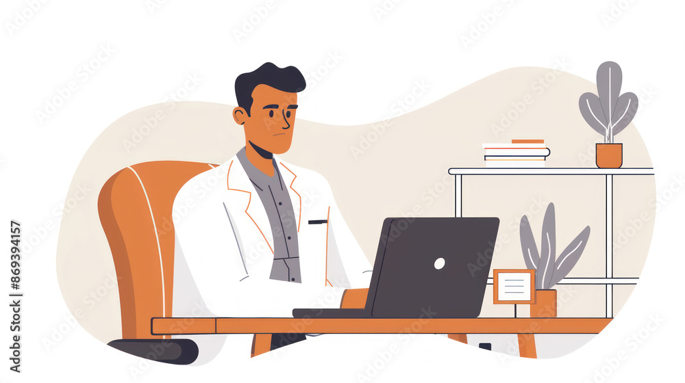 Health insurance agent using a laptop to explain policy details Health insurance agent using a laptop to explain policy details