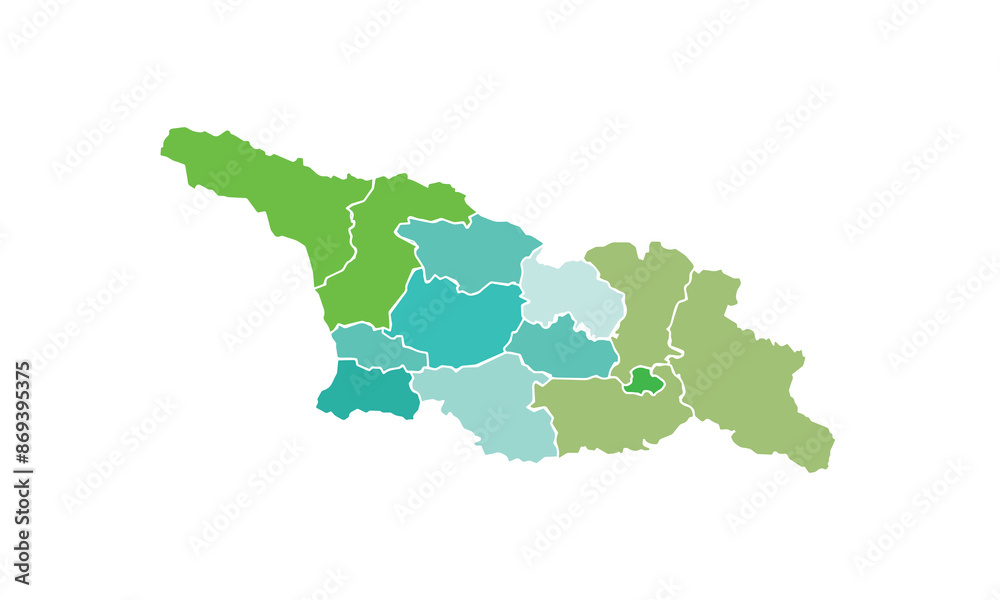 Obraz premium Map of Georgia isolated modern colorful style. for website layouts, background, education, precise, customizable, Travel worldwide, map silhouette backdrop, earth geography, political, reports. 