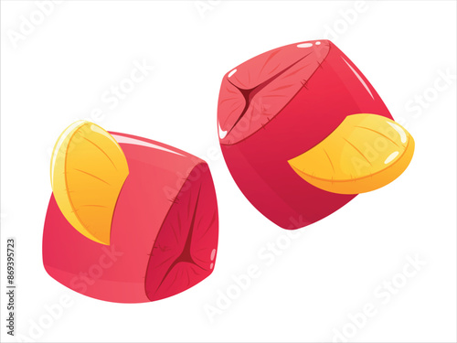 Children's inflatable armbands for learning to swim, vector isolated cartoon illustration.