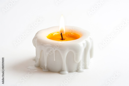 Melted Candle with Yellow Wax