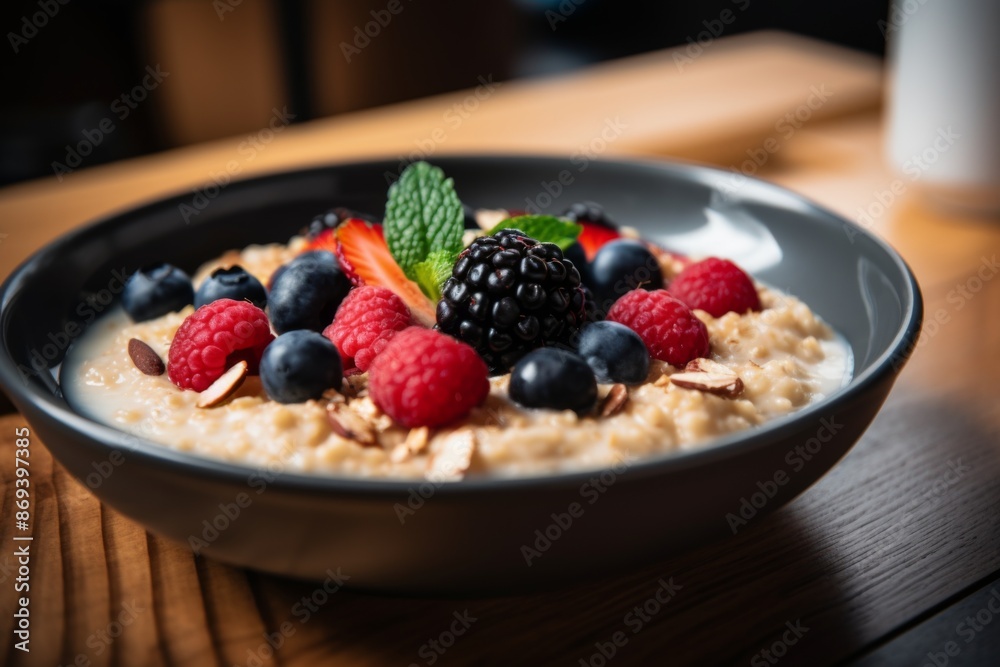 Close up of oat meal in a bowl Close up of oat meal in a bowl