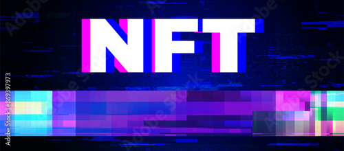 Non-fungible token NFT vector illustration