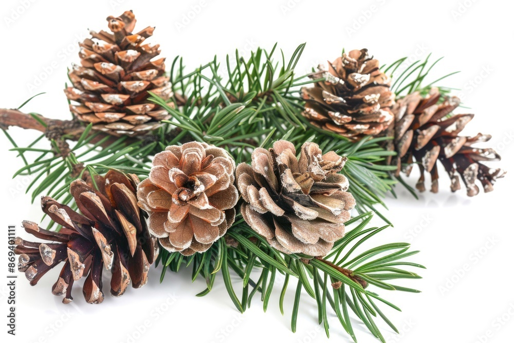 Pine Branch with Beautiful Siberian Cones for Christmas Decoration Pine Branch with Beautiful Siberian Cones for Christmas Decoration