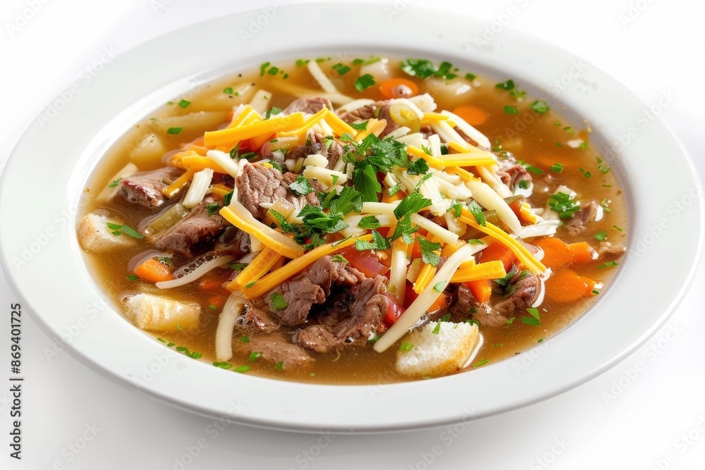 Hearty Cheesesteak Soup with Beef Tenderloin and Caramelized Onions Hearty Cheesesteak Soup with Beef Tenderloin and Caramelized Onions